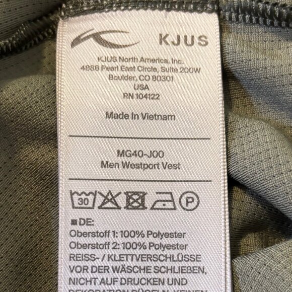 KJUS Vest Men's 56 2XL Olive Green Westport Sweater Vest Golf Club Sport Jacket - Picture 10 of 10